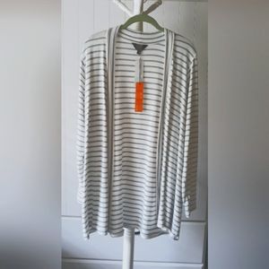 Stitchfix Gray Stripe Cardigan 1X